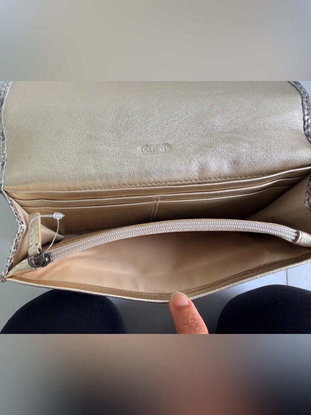 Coach Python Silver Flap Wallet - Picture 5 of 5